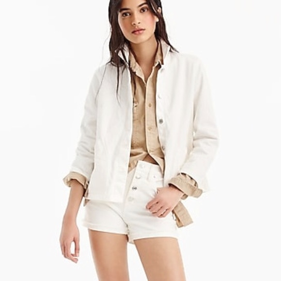 Nwt J Crew White Denim Swing Jacket
